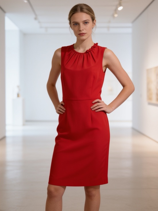 Taylor Dresses & Skirts - Just Taylor Red Sheath Dress Size 10 Sleeveless Career Work Cocktail Classic